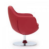 Caisson Modern Upholstered Swivel Lounge Chair in Red - Set of 2 | Fauteuil lounge pivotant moderne Caisson en tissu rouge - Lot de 2