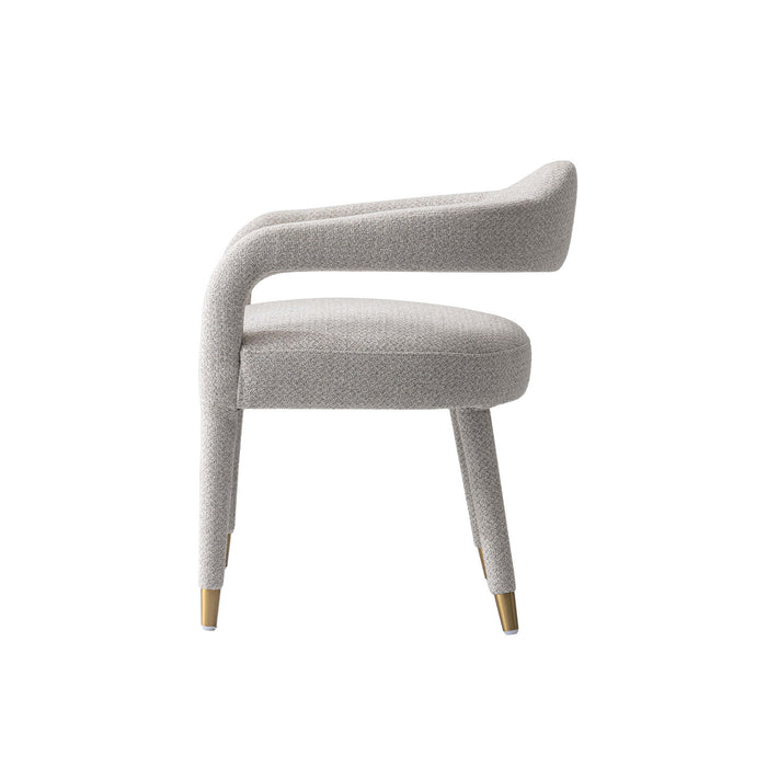 Aspen Mid-Century Modern Upholstered Tweed Armchair in Silver Lining - Set of 2