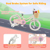 Costway 16" Kid's Bike With Training Wheels Adjustable Handlebar Seat Handbrake Pink