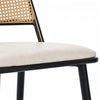 Oliver Modern Dining Chairs with PU Upholstered and PE Rattan Backrest Set of 4,Black  | Chaises de salle a manger modernes Oliver avec assise rembourree en PU et dossier en rotin PE, lot de 4, noir