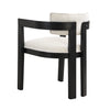 Evelyn Rubberwood Dining Chair with Armrests and Upholstery Seating Set of 2,Black | Evelyn Ensemble de 2 chaises de salle a manger en bois de caoutchouc avec accoudoirs et assise rembourree, noir