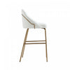 Gracie Modern Metal Upholstered Barstool in White and Gold - Set of 3 | Tabouret de bar moderne en metal Gracie, rembourre, blanc et or - Lot de 3
