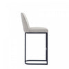 Serena Modern Metal Upholstered Barstool in Light Gray - Set of 3 Bar Stool | Tabouret de bar moderne en metal et tissu Serena, gris clair - Lot de 3