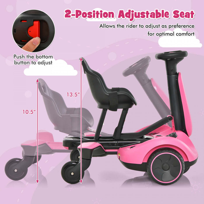 Costway 6v Kids Ride On Drift Car Electric Drifting Go Kart For Kids With 360° Spin Pink