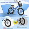 Costway 16" Kid's Bike With Removable Training Wheels & Basket For 4-7 Years Old Blue