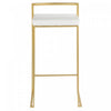 LumiSource Fuji White Faux Leather Contemporary Barstool - Set of 2|Tabouret bar contemporain Fuji en similicuir blanc - ensemble de 2