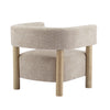 Evelyn Accent Arm Chair with Comfortable Seating and Boucle Upholstery,Natural Wood Accent Chair | Evelyn Fauteuil d’appoint avec assise confortable et revetement en boucle, bois naturel