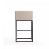 Embassy Mid-Century Modern Metal Upholstered Barstool in Cream - Set of 2 | Tabouret de bar Embassy style milieu du siecle en metal et tissu creme - Lot de 2