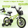 Costway 14" Kid's Bike For 3-5 With Height-adjustable Handlebar & Saddle Handbrake Green