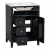 Scott 24" Bathroom Vanity with Ceramic Sink and Rubberwood Legs, Black | Scott Meuble-lavabo de 24" avec vasque en ceramique et pieds en bois caoutchouc, Noir