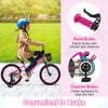 Costway 18" Kid's Bike With Training Wheels Adjustable Handlebar & Seat Handbrake Pink