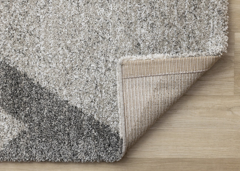 Maverick White Beige Grey Modern Plush Area Rug - 7'10\" x 11'2\"