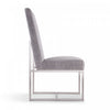 Element Modern Velvet Metal Dining Chair in Gray - Set of 2 | Chaise de salle a manger moderne en velours et metal Element gris - Lot de 2