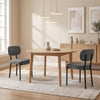 HOMCOM Upholstered Linen Fabric Dining Chairs, Kitchen Chairs, Grey