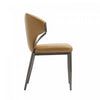 Kirsten Modern Vegan Leather Metal Dining Chair in Camel - Set of 4 | Chaise de salle a manger moderne en cuir vegetalien et metal Kirsten couleur camel - Lot de 4