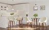 LumiSource Folia Glass Mid-Century Modern Round Dinette Dining Table - Walnut|Table ronde moderne du milieu du 20e siècle Folia en verre pour le coin-repas ou la salle à manger - noyer