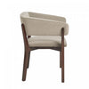 Blake Modern Faux Mohair Wood Armchair in Natural - Set of 2 Dining Chair | Fauteuil Blake moderne en faux mohair avec accoudoirs en bois, naturel - Lot de 2