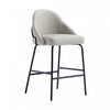 Gracie Modern Metal Upholstered Counter Stool in Stone Gray and Black - Set of 3 | Tabouret de comptoir moderne en metal et tissu Gracie, gris pierre et noir - Lot de 3