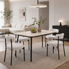 HOMCOM Dining Chairs Set of 4 Kitchen Chairs with Steel Legs, Cream White