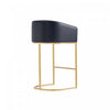 Louvre Mid-Century Modern Metal Upholstered Barstool in Black - Set of 2 Bar Stool | Tabouret de bar rembourre en metal noir style mid-century modern Louvre - Lot de 2