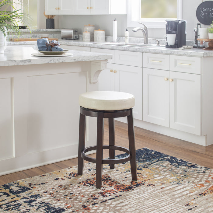 Maya Faux Leather Counter-Height Stool - Beige
