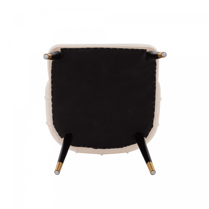 Eda Modern Wood Upholstered Dining Chair in Cream - Set of 2