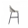 Gracie Modern Metal Upholstered Barstool in Stone Gray and Black - Set of 2 | Tabouret de bar moderne en metal et tissu Gracie, gris pierre et noir - Lot de 2