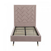 Crosby Modern Upholstered Velvet Twin Bed in Blush | Lit simple moderne Crosby en velours capitonne, coloris rose blush