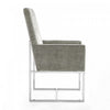 Element Modern Velvet Metal Dining Chair in Steel - Set of 2 | Chaise de salle a manger moderne Element en velours et metal acier - Lot de 2