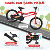 Costway 18" Led Lighted Kids Bike With Adjustable Seat Coaster Brake Training Wheels Red