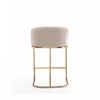 Louvre Mid-Century Modern Metal Upholstered Counter Stool in Cream - Set of 2 | Tabouret de comptoir rembourre en metal style mid-century Louvre, creme - Lot de 2