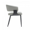 Luce Modern Textured Vegan Leather Metal Dining Chair in Stone Gray - Set of 4 | Chaise de salle a manger moderne Luce en cuir vegetalien texture et metal, gris pierre - Lot de 4
