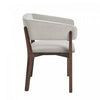 Blake Modern Faux Mohair Wood Armchair in Greige - Set of 4 Dining Chair | Fauteuil Blake moderne en faux mohair avec accoudoirs en bois, coloris grege - Lot de 4