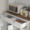 HOMCOM 71" Pantry Cabinet w/ Microwave Space Buffet w/ Hutch White