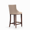 Shubert Modern Wood Upholstered Barstool in Tan - Set of 2 | Tabouret de bar moderne en bois avec revetement en tissu couleur beige Shubert - Lot de 2