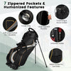 Costway 9" Golf Stand Bag Club 8 Way Divider Carry Organizer Pockets Storage Black New