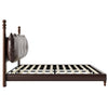 Emma Faux Leather Platform Bed Frame with Headboard,California King Size,Dark Brown King Bed  | Cadre de lit plateforme en simili cuir Emma avec tete de lit, taille California King, marron fonce