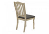 Dining Chair Set of 2 Dining Room Kitchen Side Antique Grey Fabric Wood Legs Transitional|Ensemble de 2 chaises de salle à manger de style transitionnel avec tissu gris antique et pattes en bois pour la cuisine et la salle à manger