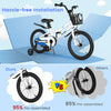 Costway 18" Kid's Bike With Removable Training Wheels & Basket For 4-8 Years Old White