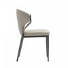 Kirsten Modern Metal Vegan Leather Dining Chair in Light Gray - Set of 2 | Chaise de salle a manger moderne en metal et cuir vegetalien Kirsten, gris clair - Lot de 2