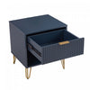 Dumbo Modern 20" Fluted Nightstand in Midnight Blue (1-Drawer) | Table de nuit moderne Dumbo 20" a cannelures, bleu minuit (1 tiroir)