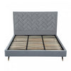Crosby Modern Upholstered Velvet King Bed in Gray | Lit king moderne Crosby en velours gris capitonne