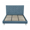 Crosby Modern Upholstered Velvet King Bed in Blue | Lit king moderne Crosby en velours bleu capitonne
