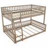 Sabrina Full Xl Over Queen Solid Wood Convertible Design Bunk Bed With Ladder - Walnut | Sabrina – Lit Superpose Convertible En Bois Massif, Format Full Xl Sur Queen Avec Echelle - Noyer