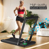 Costway 2-in-1 Folding Treadmill 2.25hp Jogging Machine W/ Dual Led Display Black