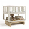 Storkcraft Santorini Deluxe 3-in-1 Convertible Bassinet - Frosted Oat/Driftwood Crib