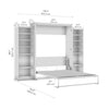 Bestar Key West Queen Murphy Bed with Closet Organizers (119 W) - Linen White Oak|Grand lit escamotable Key West de Bestar de 119 po (L) avec organisateurs de garde-robe - blanc chêne lin