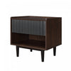 Duane Mid-Century Modern 20" Fluted Nightstand in Black (1-Drawer) - Set of 2 | Table de nuit Duane style milieu du siecle 20" cannelee noire (1 tiroir) - Lot de 2