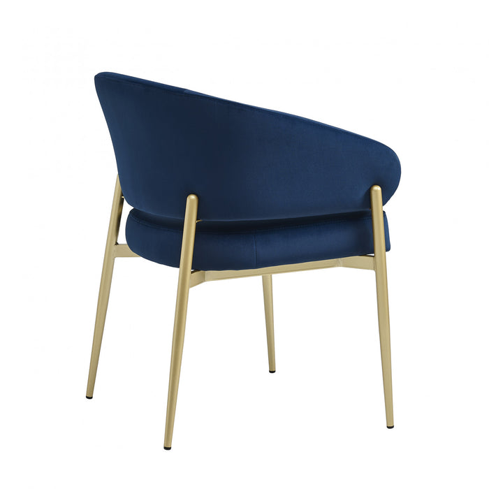 Jessie Modern Dining Chairs Set Of 2 With Upholstered Fabric Side Chairs And Metal Frame,blue