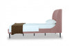 Heather Mid-Century Modern Velvet Upholstered Twin Bed in Blush and Black | Lit jumeau Heather style milieu du siecle moderne en velours, rembourre, coloris rose poudre et noir